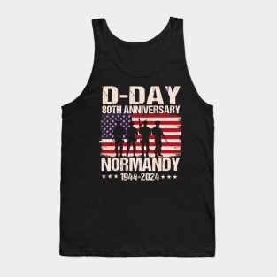 Retro D-Day 2024, 80th Anniversary Normandy 1944 US Flag Tank Top